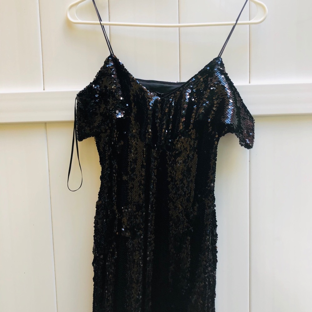 Zara Sequin Black party dress with tag